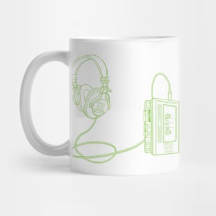 Portable Tape Player (Yellow Green Lines) Analog / Music Mug